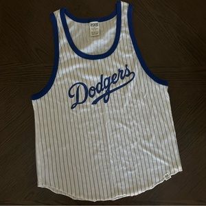 Victoria’s Secret PINK Dodgers Striped Tank Top Size Small